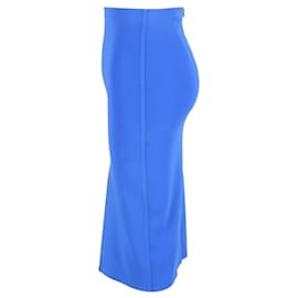 Max Mara-Max Mara Knee-Length Pencil Skirt in Electric Blue Silk-Blue