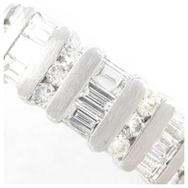 & Other Stories-Platinum Baguette Diamond Ring-Silvery