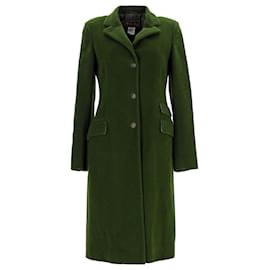 Loro Piana-Langer Mantel mit Knöpfen von Loro Piana aus grüner Wolle-Grün