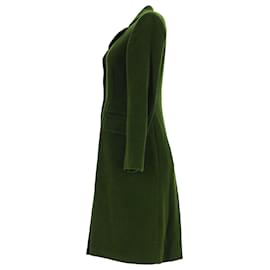 Loro Piana-Cappotto lungo abbottonato Loro Piana in lana verde-Verde