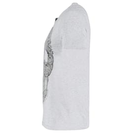 Alexander Mcqueen-Camiseta con gráfico de calavera de Alexander McQueen en algodón gris-Gris