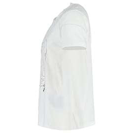 Saint Laurent-T-shirt con stampa grafica Saint Laurent in cotone bianco-Bianco