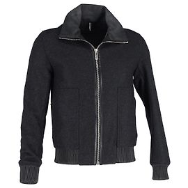 Christian Dior Veste zippée à finitions en cuir en polyester noir Noir