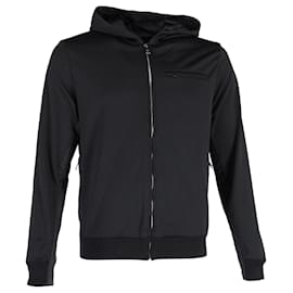 Prada-Prada Zipped Hooded Jacket in Black Polyester-Black