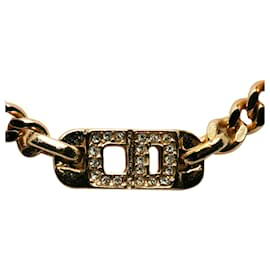 Dior-Dior Gold Rhinestones Pendant Necklace-Golden