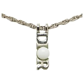 Dior-Collana con pendente Dior in argento con placca con logo-Argento