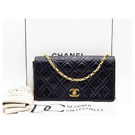 Chanel-Chanel Rare Limited Edition Vintage Full Flap CC turn lock with 24K Gold Plated Bijoux Chain-Black