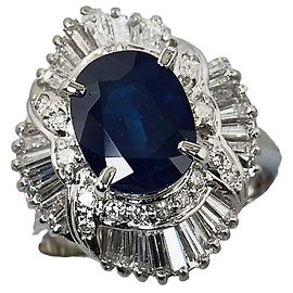 & Other Stories Platin-Diamant- und Saphirring Silber