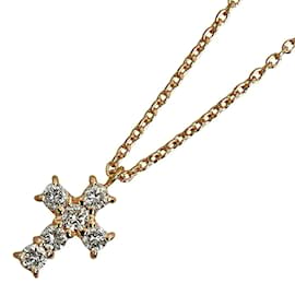 & Other Stories-18k Gold Diamond Cross Pendant Necklace-Golden