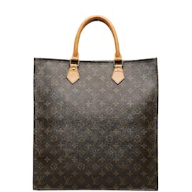 Louis Vuitton-Louis Vuitton Monogram Sac Plat Canvas Tote Bag M51140 in Good condition-Brown
