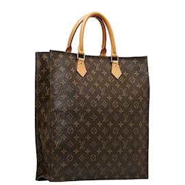 Louis Vuitton-Louis Vuitton Monogram Sac Plat Canvas Tote Bag M51140 in Good condition-Brown