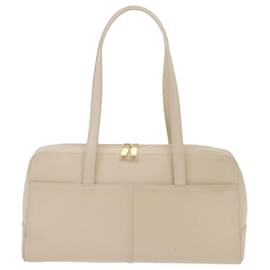 Burberry-BURBERRY Shoulder Bag Leather Beige Auth bs10396-Beige