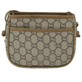 Gucci-GUCCI GG Plus Supreme Shoulder Bag PVC Leather Beige Auth th4329-Beige