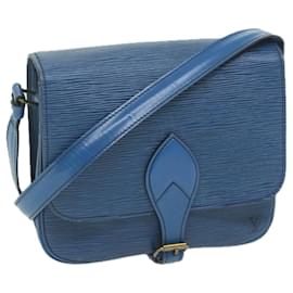 Louis Vuitton-LOUIS VUITTON Epi Cartouchiere MM Bolsa de Ombro Azul M52245 Autenticação de LV 60350-Azul