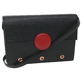 Louis Vuitton-LOUIS VUITTON Epi Hublot Shoulder Bag Black Red M52557 LV Auth 60339-Black,Red