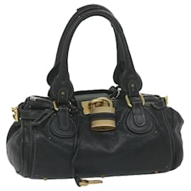 Chloé-Chloe Paddington Shoulder Bag Leather Black Auth tb918-Black