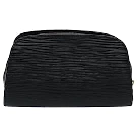 Louis Vuitton-LOUIS VUITTON Epi Dauphine PM Pouch Black M48442 LV Auth 60601-Black