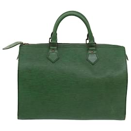 Louis Vuitton-Louis Vuitton Epi Speedy 30 Bolsa de Mão Vintage Bornéu Verde M43004 Autenticação LV tb927-Outro