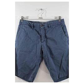 Moncler-Pantaloncini sportivi in cotone-Blu