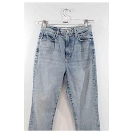 Mother-Jeans dritti in cotone-Blu