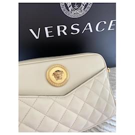 Versace-Nappa Quilted Medusa Camera Bag Beige-Beige