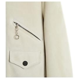 Louis Vuitton-17C Short Shearling Jacket FR36 New-Écru