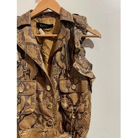 Gucci-GUCCI  Jackets T.it 40 Exotic leathers-Brown