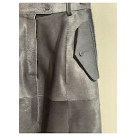 Nina Ricci-NINA RICCI  Skirts T.fr 36 Pony-style calf leather-Grey