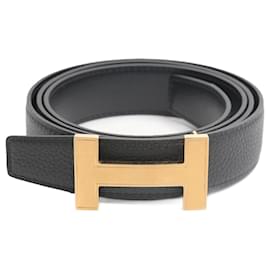 Hermès-Cinturones HERMES cm 95 Cuero-Negro