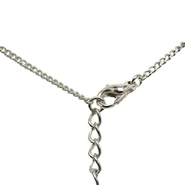 Dior-Silberne Dior-Halskette mit quadratischem Logo-Anhänger-Silber