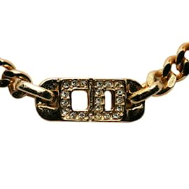 Dior-Gold Dior Rhinestones Pendant Necklace-Golden