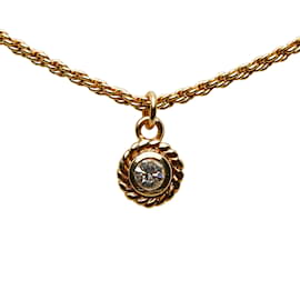 Dior-Collana con pendente in strass Dior in oro-D'oro