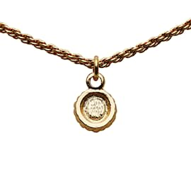 Dior-Collar con colgante Dior dorado con diamantes de imitación-Dorado