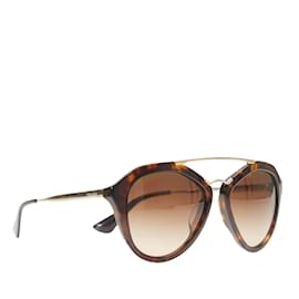 Prada-Lunettes de soleil rondes teintées marron Prada-Marron