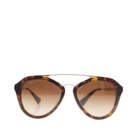 Prada-Brown Prada Round Tinted Sunglasses-Brown