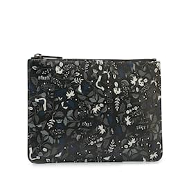Fendi-Bolso clutch de cuero estampado Fendi negro-Negro