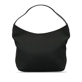 Gucci-Black Gucci Canvas Shoulder Bag-Black
