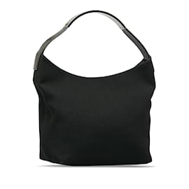 Gucci-Black Gucci Canvas Shoulder Bag-Black