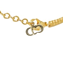 Dior-Gold Dior Rhinestone Pendant Necklace-Golden