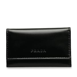 Prada-Black Prada Leather Key Case-Black