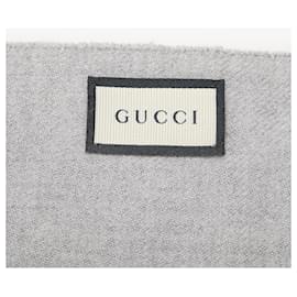 Gucci-Bufanda de lana gris con GG de Gucci Bufandas-Otro