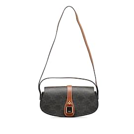 Céline-Cartera de mano marrón Celine Triomphe Tabou-Castaño