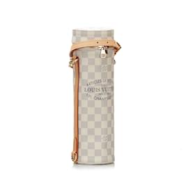Louis Vuitton-White Louis Vuitton Damier Azur Bottle Holder-White