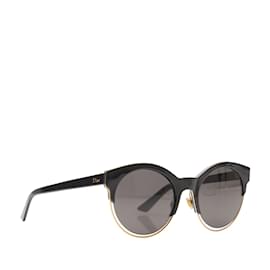 Dior-Schwarze, runde, getönte Dior-Sonnenbrille-Schwarz