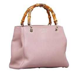 Gucci-Rosafarbene Gucci Bamboo Shopper-Tasche-Pink