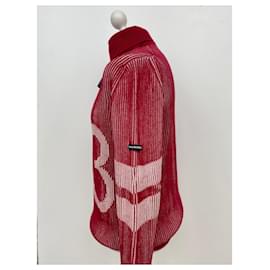 Balenciaga-Abrigo de cuello alto-Blanco,Roja