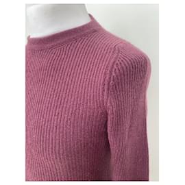 Prada-Suéter canelado slim fit-Ameixa