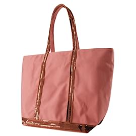 Vanessa Bruno-Cabas L Shopper Bag - Vanessa Bruno - Cotton - Pink Litchi-Pink