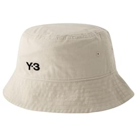 Y3-Bucket Hat - Y-3 - Cotton - Beige-Brown,Beige