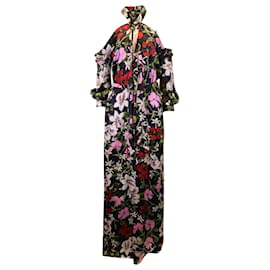 Erdem-Robe à épaules dénudées Erdem Anora en soie à imprimé floral-Autre